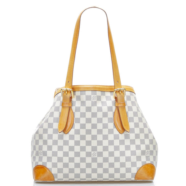 ルイ ヴィトン ダミエ アズール ハムステッドMM ショルダーバッグ トートバッグ N51206 ホワイト PVC レザー レディース LOUIS VUITTON 【中古】