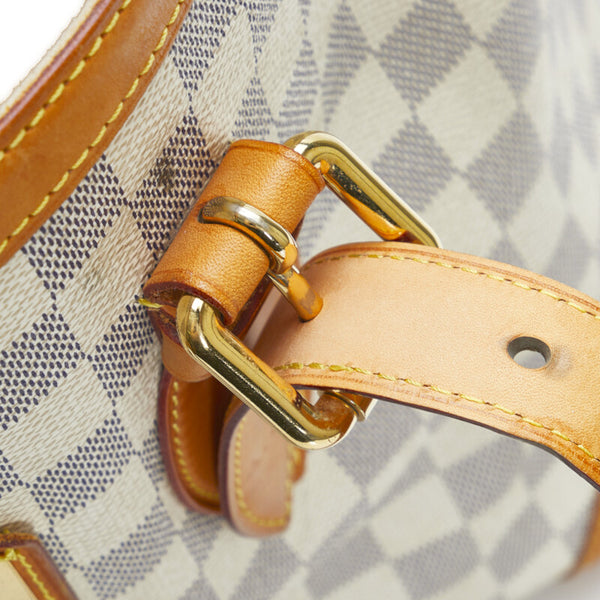 ルイ ヴィトン ダミエ アズール ハムステッドMM ショルダーバッグ トートバッグ N51206 ホワイト PVC レザー レディース LOUIS VUITTON 【中古】
