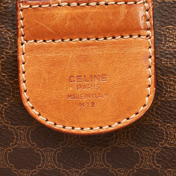 セリーヌ マカダム ボストンバッグ ブラウン PVC レザー レディース CELINE 【中古】