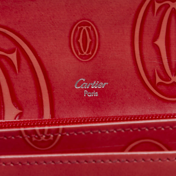 カルティエ ハッピーバースデー 長財布 ピンク エナメル レディース CARTIER 【中古】