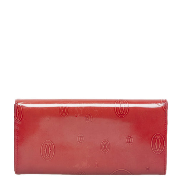 カルティエ ハッピーバースデー 長財布 ピンク エナメル レディース CARTIER 【中古】