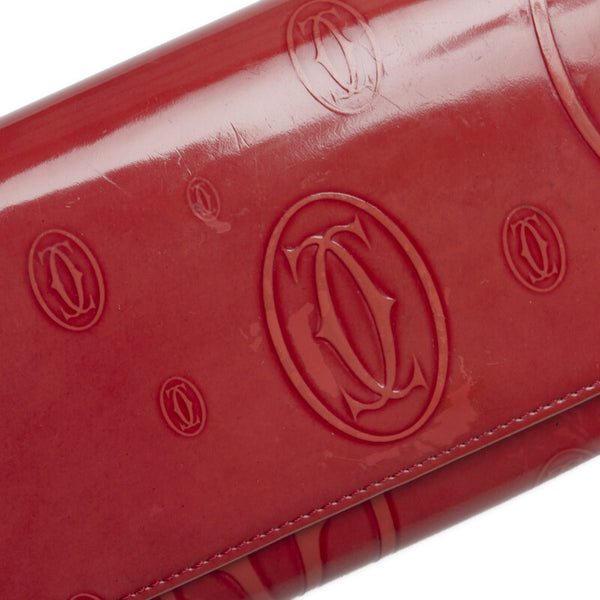 カルティエ ハッピーバースデー 長財布 ピンク エナメル レディース CARTIER 【中古】