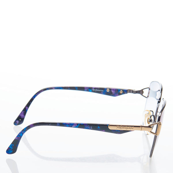 サンローラン UV Protection サングラス ネイビー パープル プラスチック ユニセックス SAINT LAURENT 【中古】