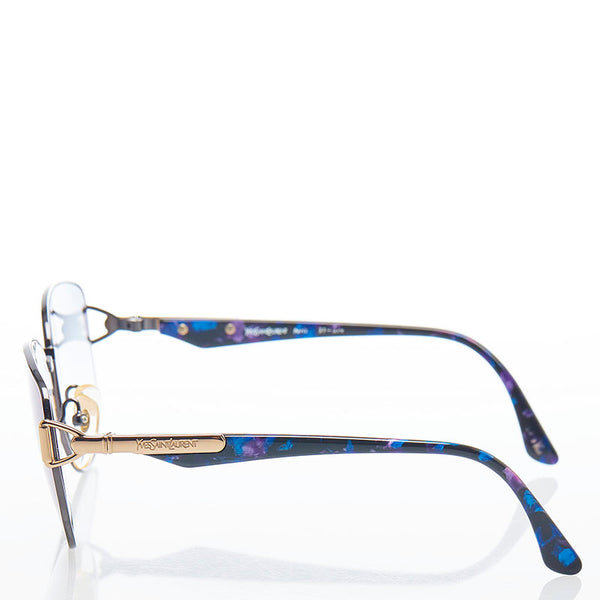 サンローラン UV Protection サングラス ネイビー パープル プラスチック ユニセックス SAINT LAURENT 【中古】