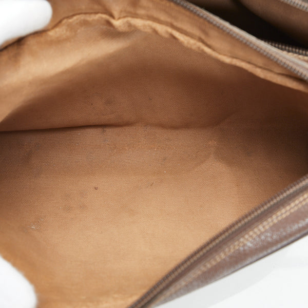 グッチ GGスプリーム セカンドバッグ 014.58.6086 ブラウン PVC レザー レディース GUCCI 【中古】