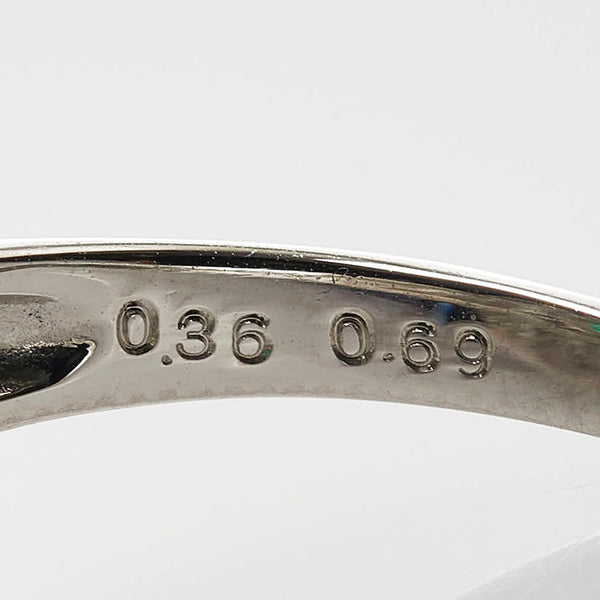 Pt900 プラチナ エメラルド0.36ct ダイヤ0.69ct リング 指輪 レディース 12号 【中古】