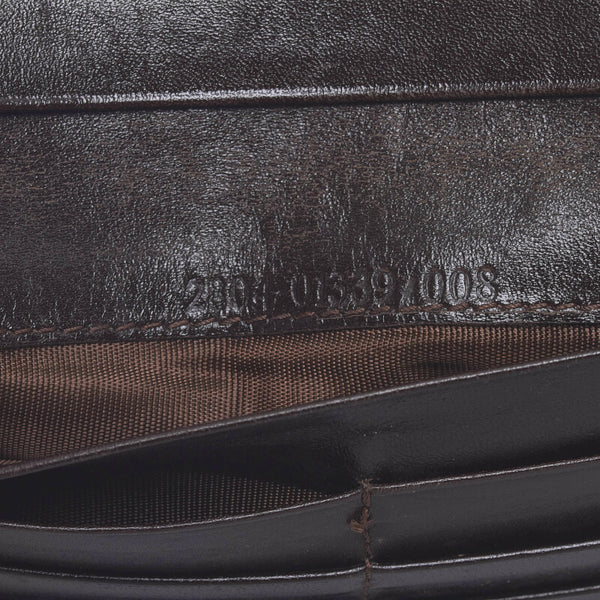 フェンディ ズッカ 二つ折り財布 ブラウン キャンバス レザー レディース FENDI 【中古】