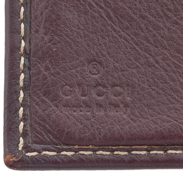 グッチ GGキャンバス 長財布 190389 ベージュ ワインレッド キャンバス レザー レディース GUCCI 【中古】