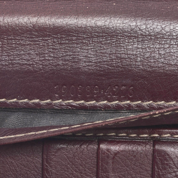 グッチ GGキャンバス 長財布 190389 ベージュ ワインレッド キャンバス レザー レディース GUCCI 【中古】