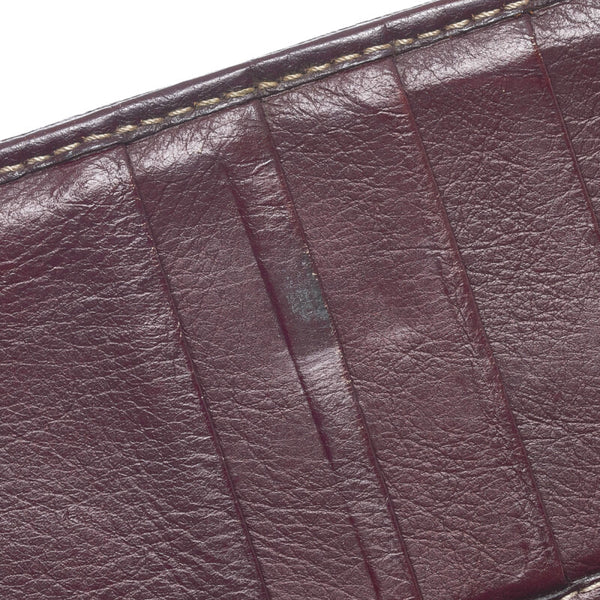 グッチ GGキャンバス 長財布 190389 ベージュ ワインレッド キャンバス レザー レディース GUCCI 【中古】