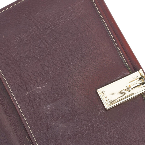 グッチ GGキャンバス 長財布 190389 ベージュ ワインレッド キャンバス レザー レディース GUCCI 【中古】