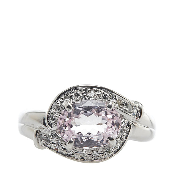 Pt900 プラチナ クンツアイト2.63ct ダイヤ0.14ct リング 指輪 レディース 13号 【中古】