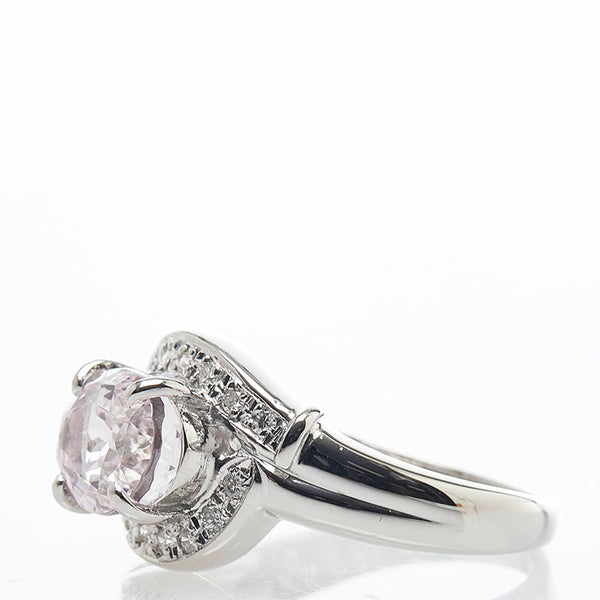 Pt900 プラチナ クンツアイト2.63ct ダイヤ0.14ct リング 指輪 レディース 13号 【中古】