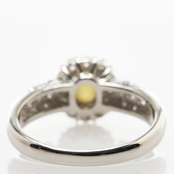 Pt900 プラチナ キャッツアイ1.20ct ダイヤ0.50ct リング 指輪 レディース 12号 【中古】