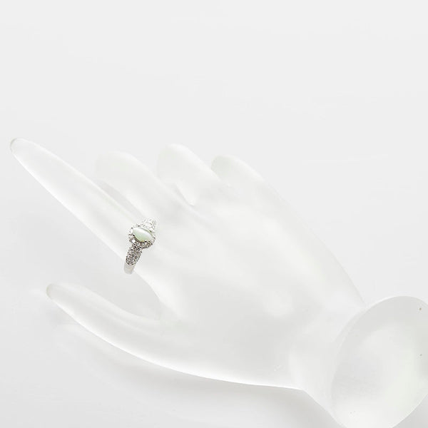 Pt900 プラチナ キャッツアイ1.20ct ダイヤ0.50ct リング 指輪 レディース 12号 【中古】