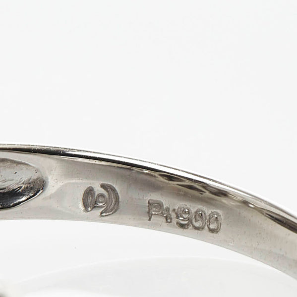 Pt900 プラチナ 黒蝶真珠11.7mm ダイヤ0.16ct リング 指輪 レディース 8.5号 【中古】