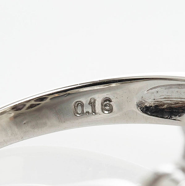 Pt900 プラチナ 黒蝶真珠11.7mm ダイヤ0.16ct リング 指輪 レディース 8.5号 【中古】