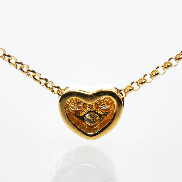 タサキ K18YG イエローゴールド ダイヤ0.03ct ハート ネックレス ペンダント レディース TASAKI 【中古】