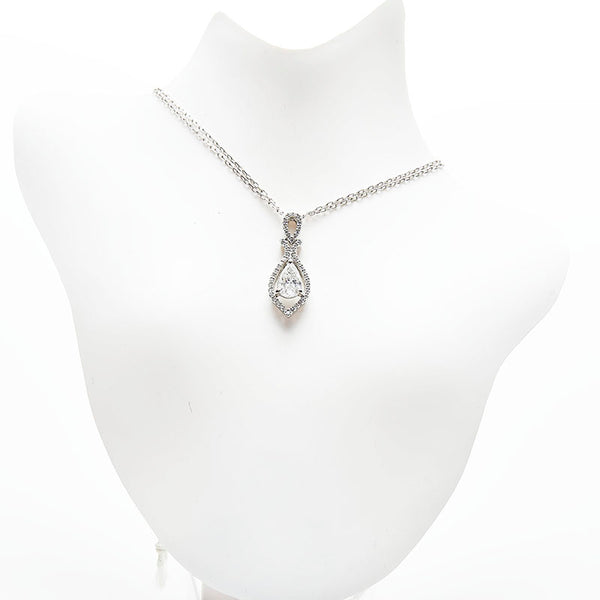 ノーブランド Pt900 プラチナ K14WG ホワイトゴールド ダイヤ0.867ct ダイヤ0.18ct ペンダント ネックレス  no brand 【中古】