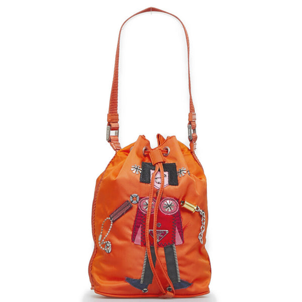 プラダ ハンドバッグ LN03669 オレンジ マルチカラー ナイロン レディース PRADA 【中古】