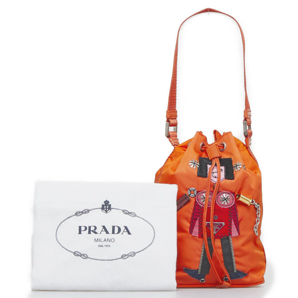 プラダ ハンドバッグ LN03669 オレンジ マルチカラー ナイロン レディース PRADA 【中古】