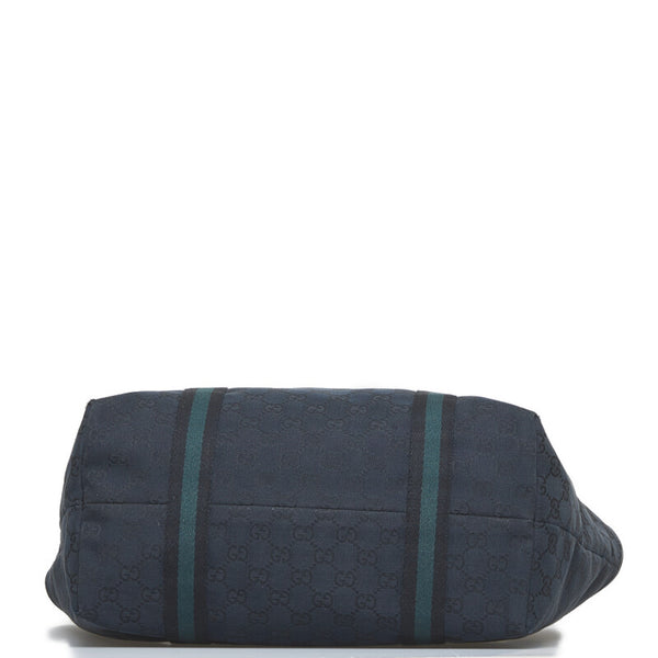 グッチ GGキャンバス シェリー ハンドバッグ トートバッグ 139260 ブラック キャンバス レザー レディース GUCCI 【中古】