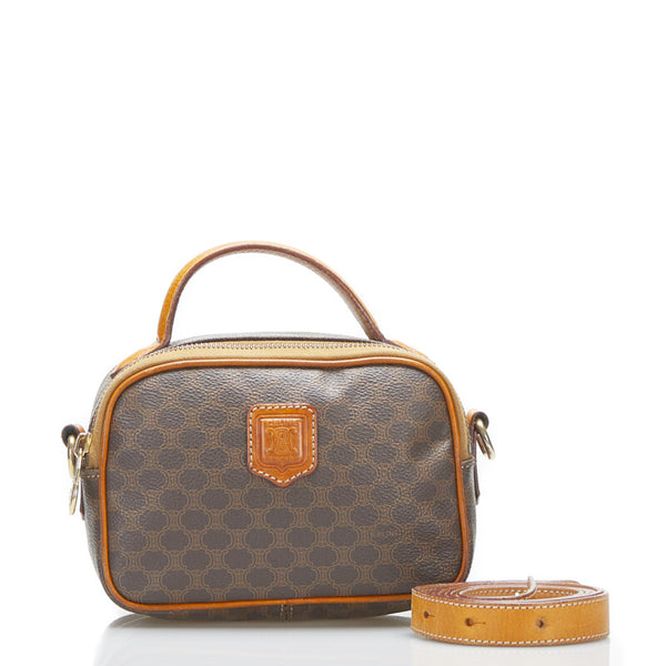 セリーヌ マカダム ハンドバッグ ショルダーバッグ 2WAY M94 ブラウン PVC レザー レディース CELINE 【中古】