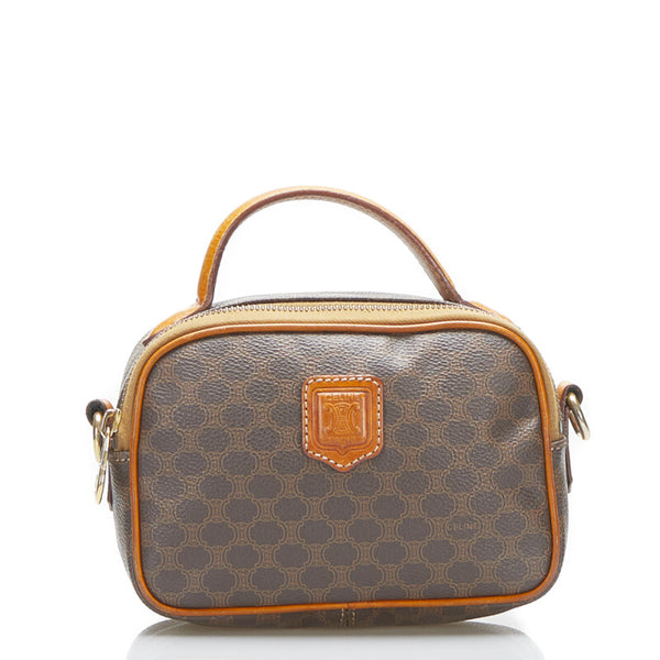 セリーヌ マカダム ハンドバッグ ショルダーバッグ 2WAY M94 ブラウン PVC レザー レディース CELINE 【中古】