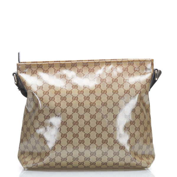 グッチ GGクリスタル 斜め掛け ショルダーバッグ 339569 ブラウン PVC レザー レディース GUCCI 【中古】