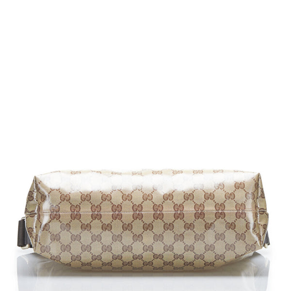 グッチ GGクリスタル 斜め掛け ショルダーバッグ 339569 ブラウン PVC レザー レディース GUCCI 【中古】