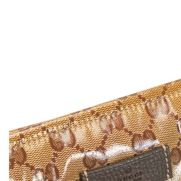 グッチ GGクリスタル 斜め掛け ショルダーバッグ 339569 ブラウン PVC レザー レディース GUCCI 【中古】