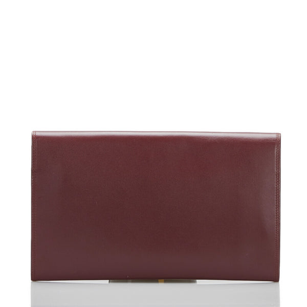 カルティエ マスト クラッチバッグ セカンドバッグ ボルドー レッド レザー レディース CARTIER 【中古】