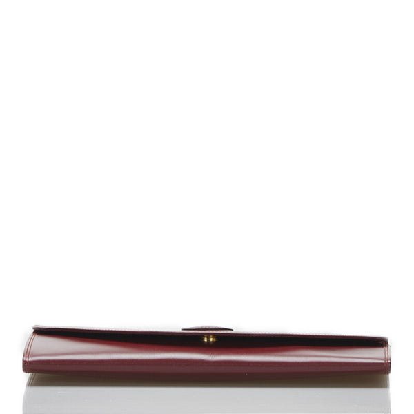 カルティエ マスト クラッチバッグ セカンドバッグ ボルドー レッド レザー レディース CARTIER 【中古】