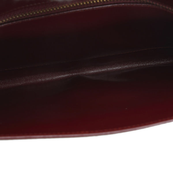 カルティエ マスト クラッチバッグ セカンドバッグ ボルドー レッド レザー レディース CARTIER 【中古】