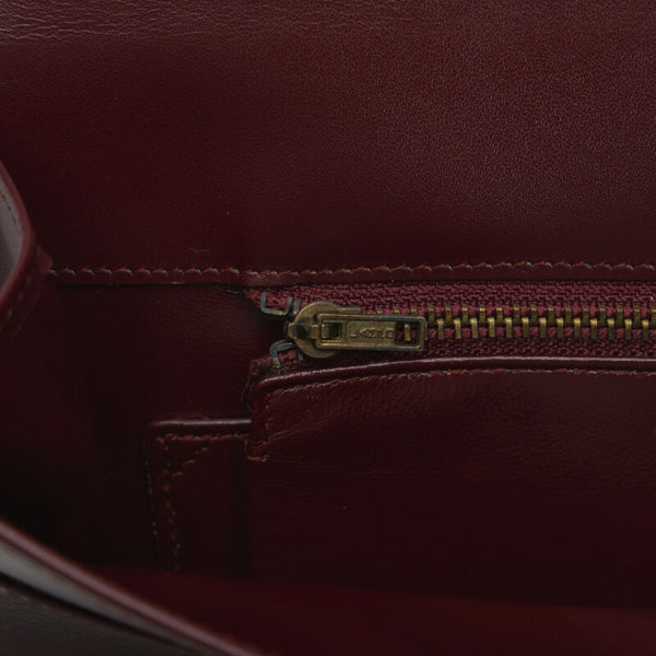 カルティエ マスト クラッチバッグ セカンドバッグ ボルドー レッド レザー レディース CARTIER 【中古】