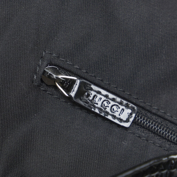 グッチ GGキャンバス アビー トートバッグ 130736 ブラック キャンバス エナメル レディース GUCCI 【中古】
