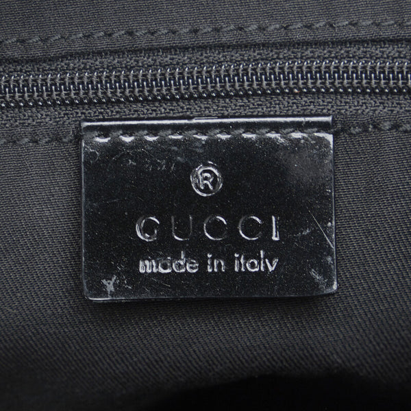 グッチ GGキャンバス アビー トートバッグ 130736 ブラック キャンバス エナメル レディース GUCCI 【中古】