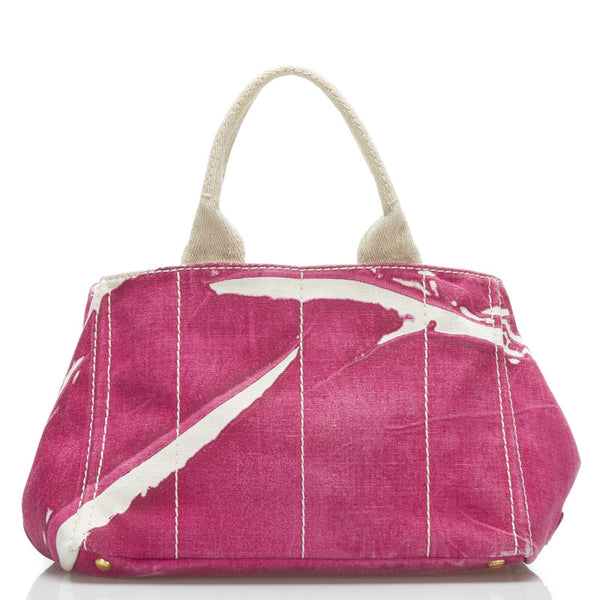 プラダ カナパ L ハンドバッグ パープル キャンバス レディース PRADA 【中古】