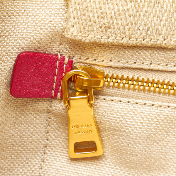 プラダ カナパ L ハンドバッグ パープル キャンバス レディース PRADA 【中古】