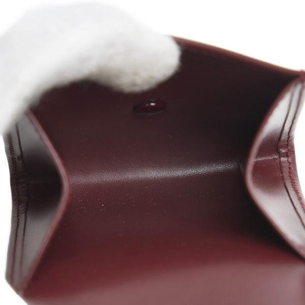 カルティエ コインケース ボルドー レザー レディース CARTIER 【中古】