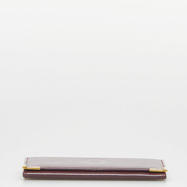 カルティエ カードケース ワインレッド レザー レディース CARTIER 【中古】