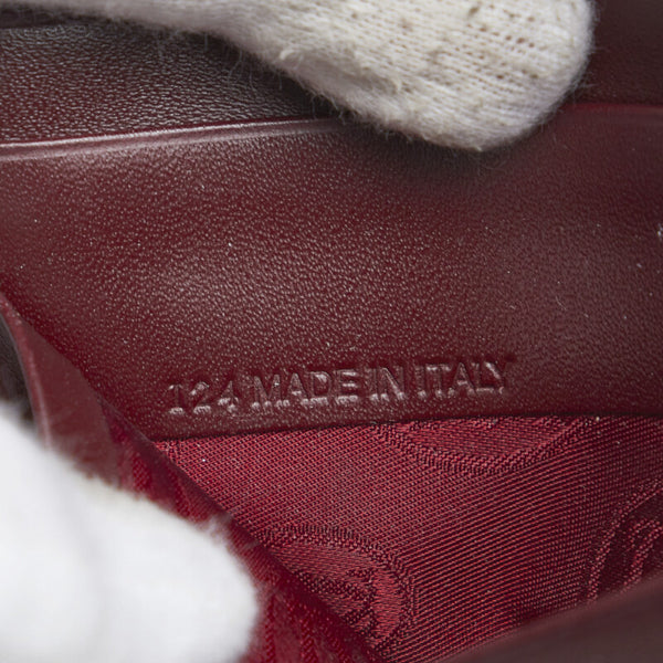 カルティエ カードケース ワインレッド レザー レディース CARTIER 【中古】