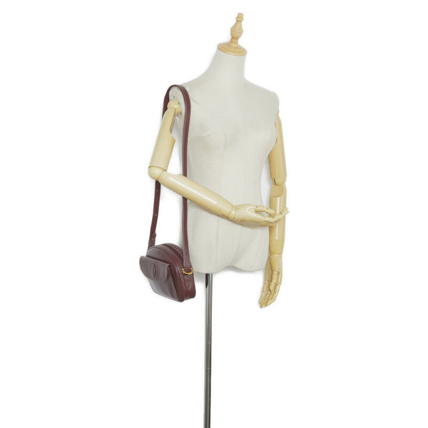 カルティエ マスト 斜め掛け ショルダーバッグ ボルドー レッド レザー レディース CARTIER 【中古】