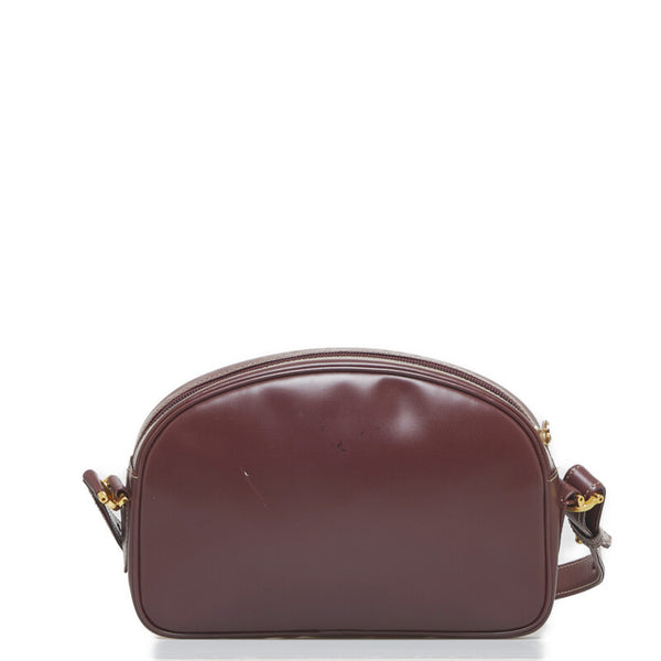 カルティエ マスト 斜め掛け ショルダーバッグ ボルドー レッド レザー レディース CARTIER 【中古】