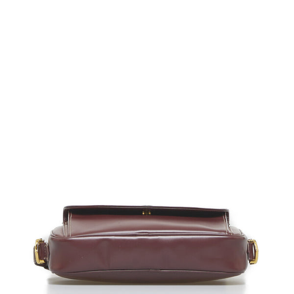 カルティエ マスト 斜め掛け ショルダーバッグ ボルドー レッド レザー レディース CARTIER 【中古】