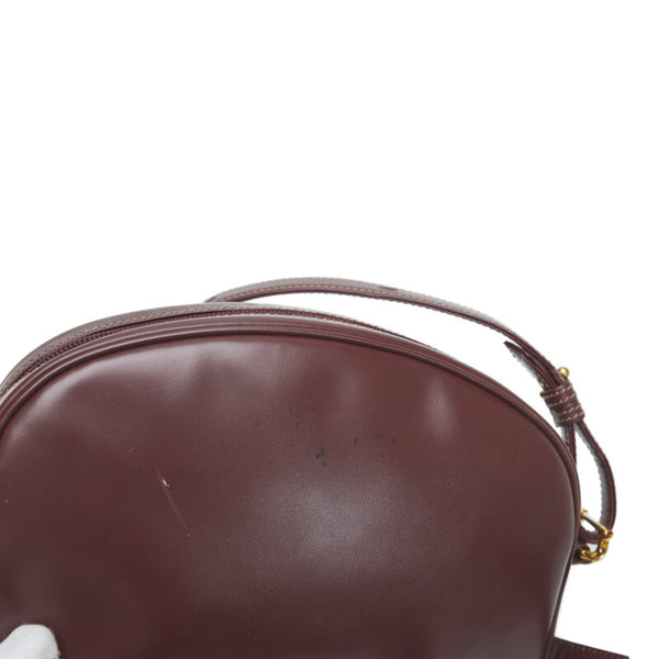 カルティエ マスト 斜め掛け ショルダーバッグ ボルドー レッド レザー レディース CARTIER 【中古】