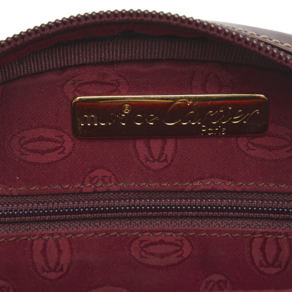 カルティエ マスト 斜め掛け ショルダーバッグ ボルドー レッド レザー レディース CARTIER 【中古】