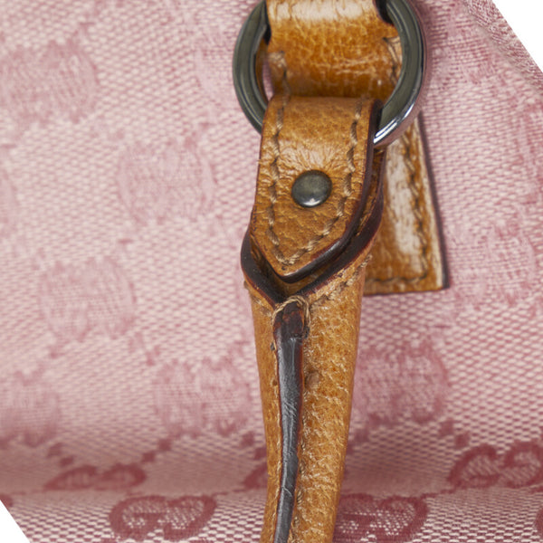 グッチ GGキャンバス ハンドバッグ ミニボストンバッグ 113010 ピンク ベージュ キャンバス レザー レディース GUCCI 【中古】