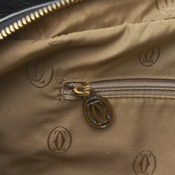 カルティエ マルチェロMM ハンドバッグ トートバッグ ブラック レザー レディース CARTIER 【中古】