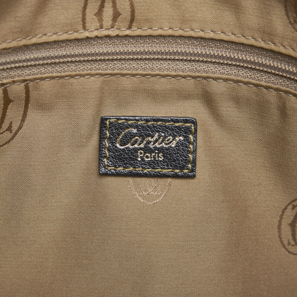 カルティエ マルチェロMM ハンドバッグ トートバッグ ブラック レザー レディース CARTIER 【中古】